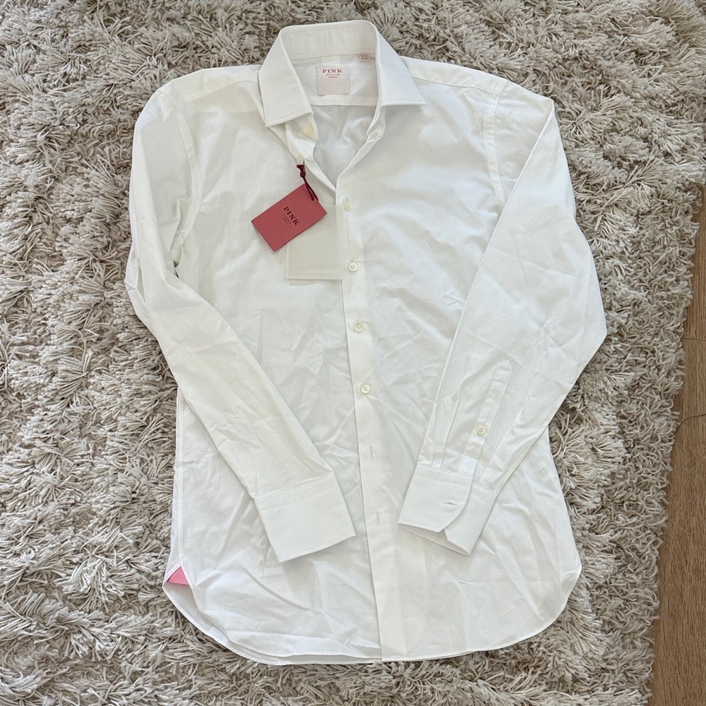 NWT Thomas Pink White Men's Long-Sleeve Shirt